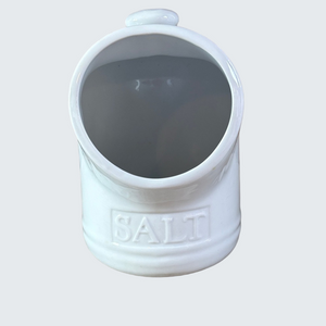 Ceramic white salt pig